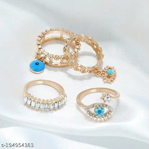Set of 4 Evil Eye Rings
