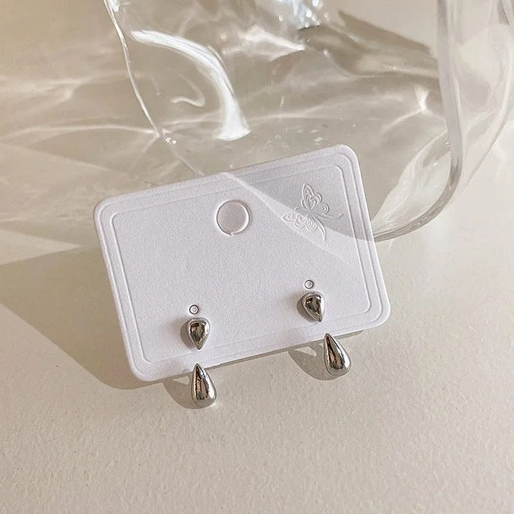 Silver Water Drop Stud