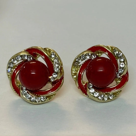 Maroon Pearl Stud
