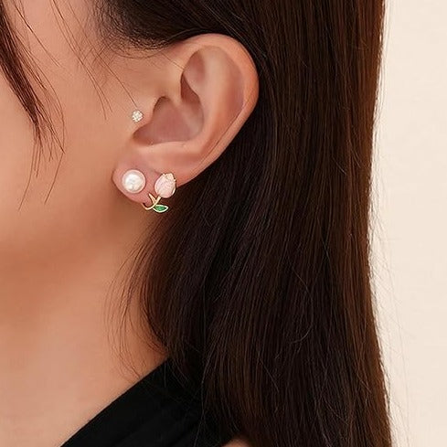 Pink Tealeaf Earring