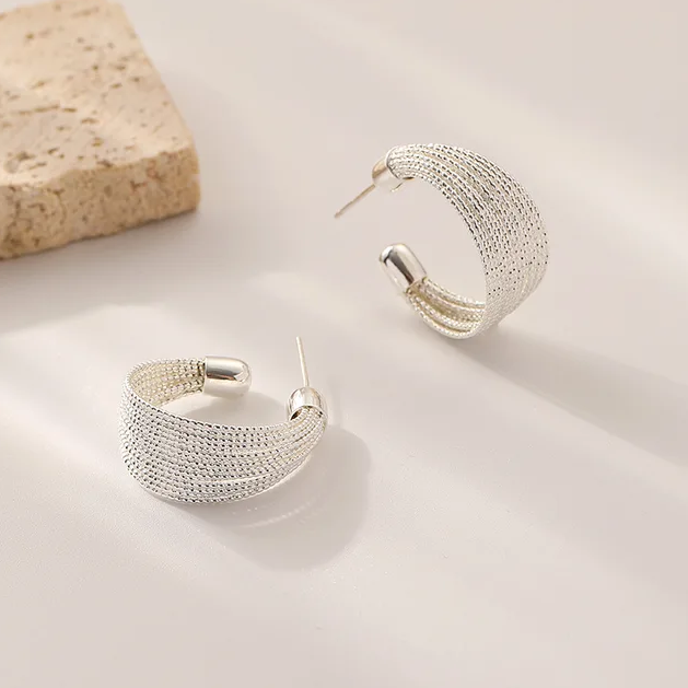 Multilayer Silver Wire Hoop