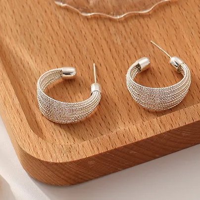 Multilayer Silver Wire Hoop