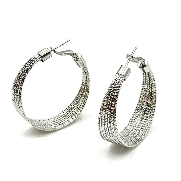 Multilayer Silver Wire Hoop