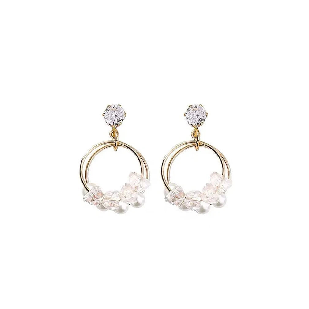 Double Ring Crystal Earring