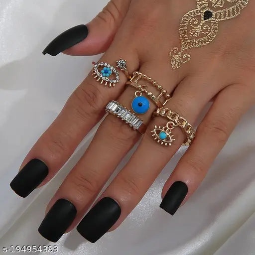 Set of 4 Evil Eye Rings