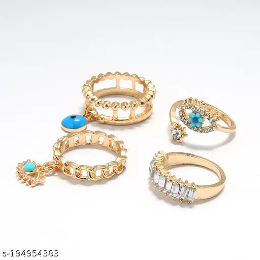 Set of 4 Evil Eye Rings