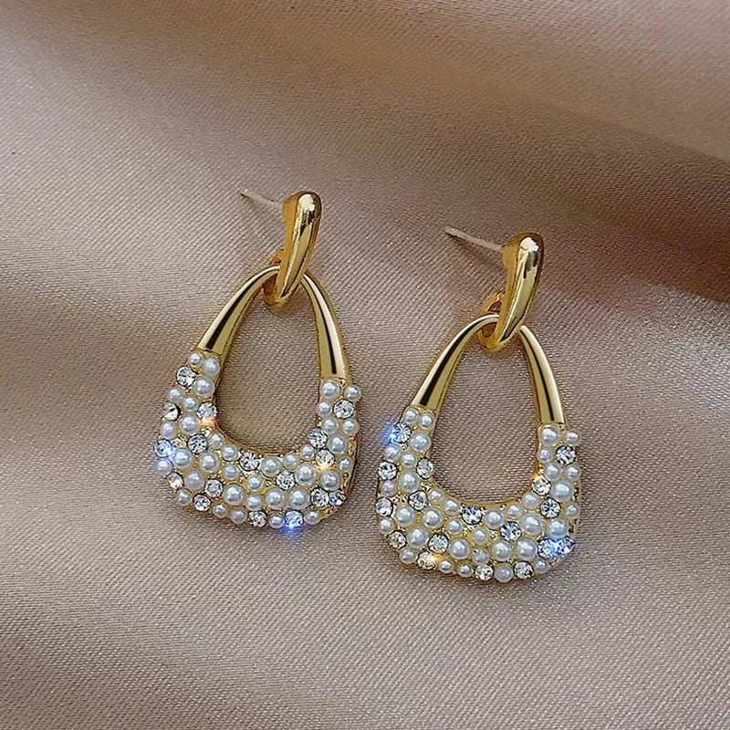 Stone Bag Drop Earrings