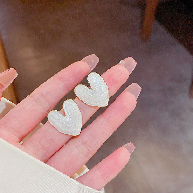 White Heart Studs