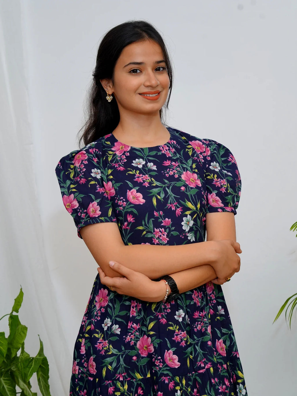 Bluebell Floral COTTON Tiered Dress