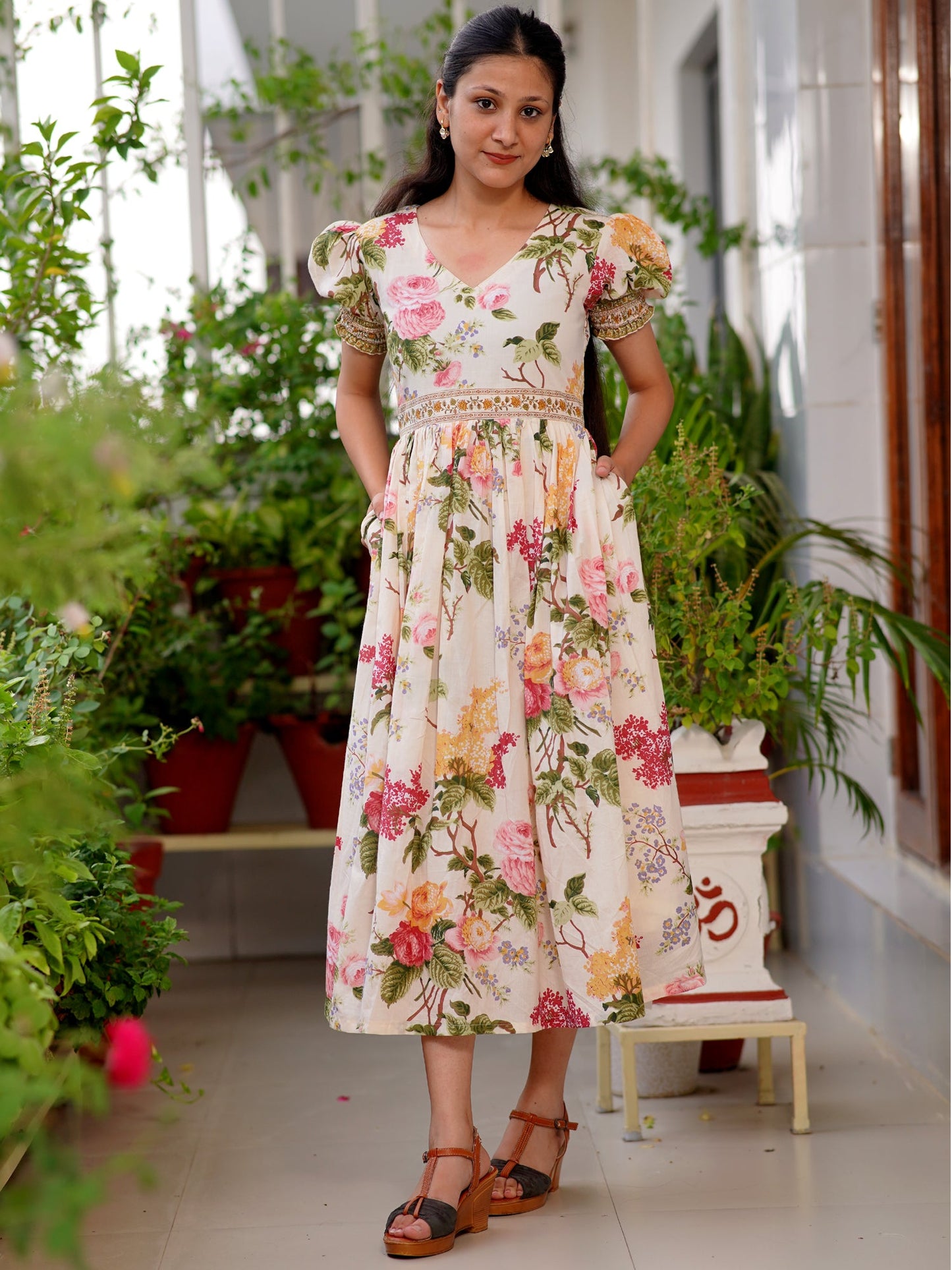 Botanical Dream Off-White COTTON Dress