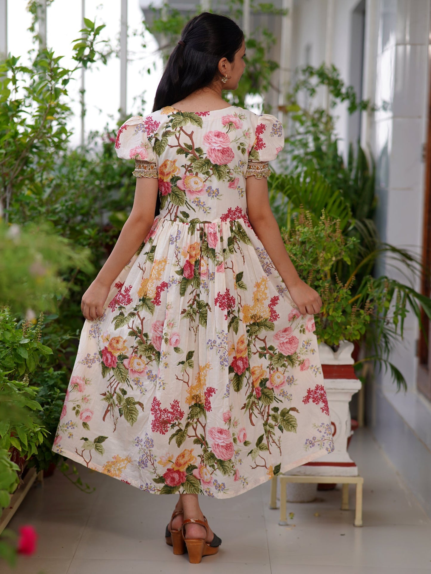 Botanical Dream Off-White COTTON Dress