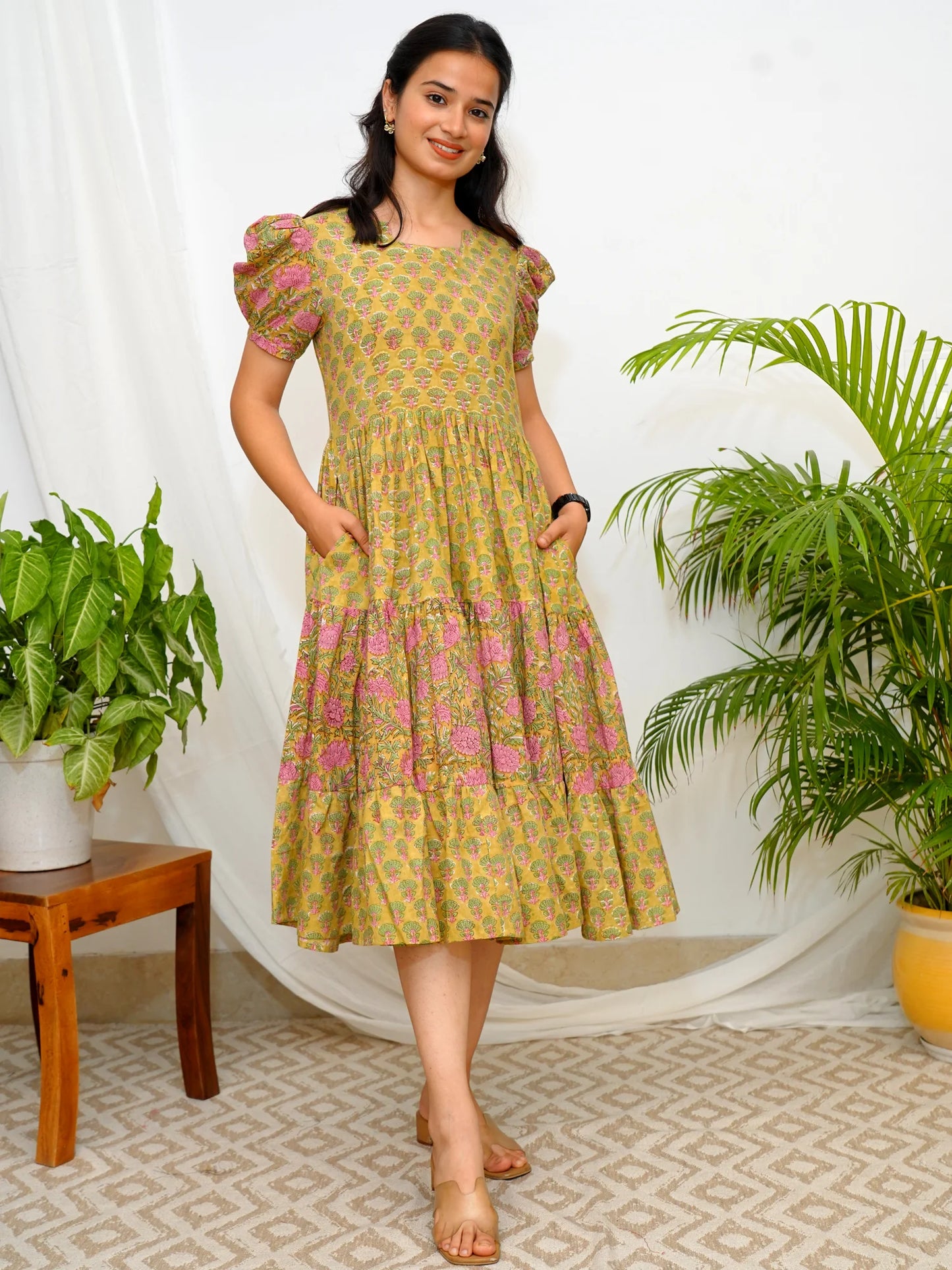 Garden Harmony COTTON Tiered Dress