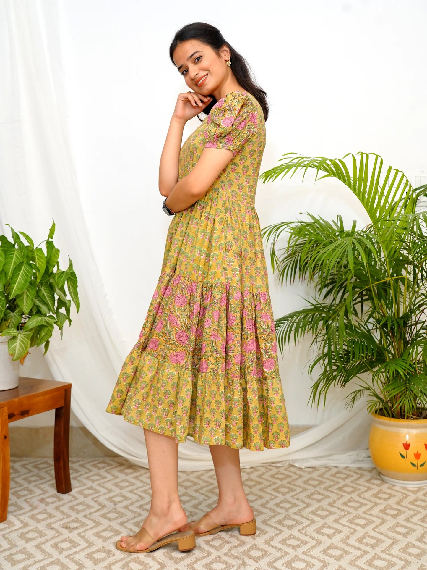 Garden Harmony COTTON Tiered Dress