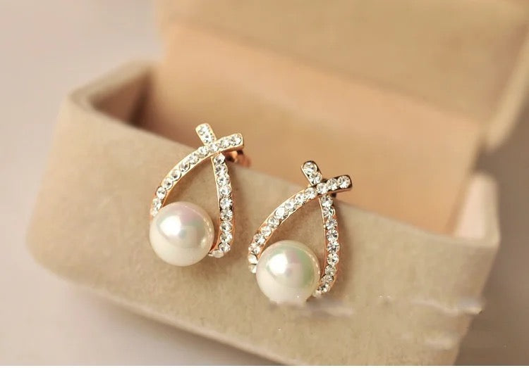 Party Wear Pearl & Stone Earrings