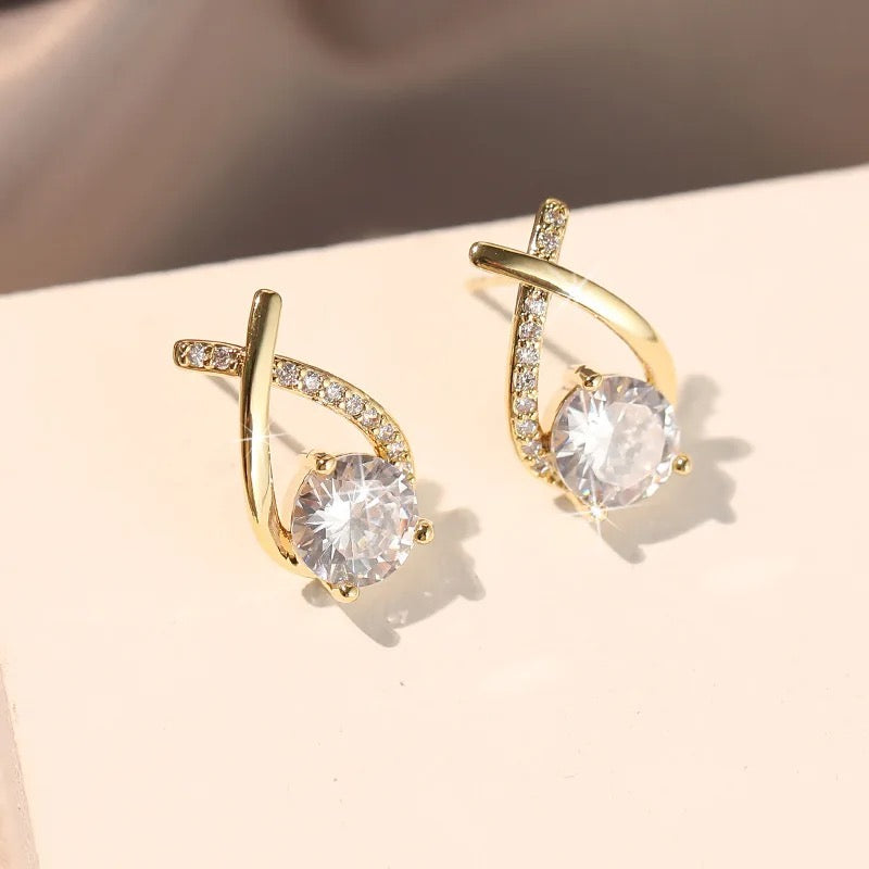 Crystal Diamond Studs