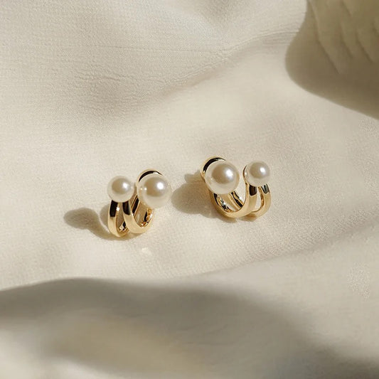 Double Pearl Studs