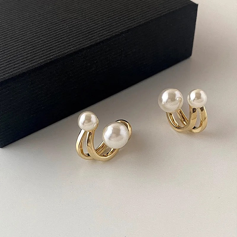 Double Pearl Studs
