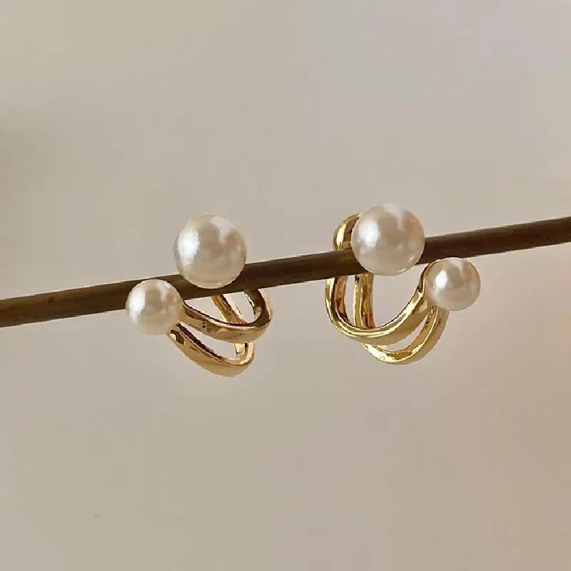 Double Pearl Studs