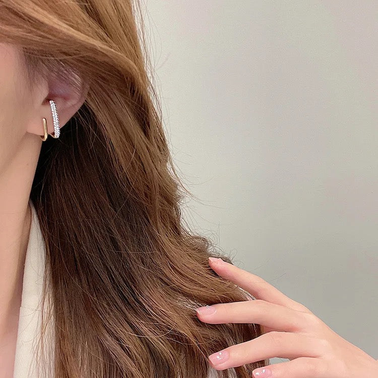 Gold U Shaped Earrings