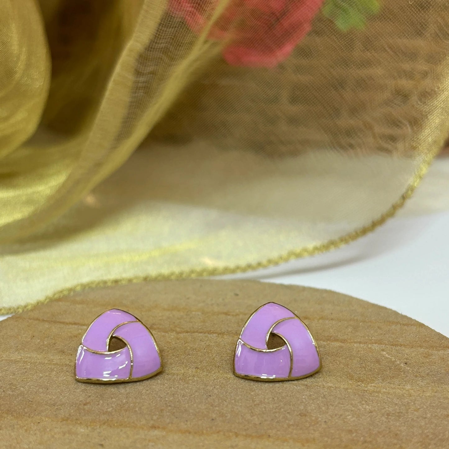 Lavender Triangular Studs