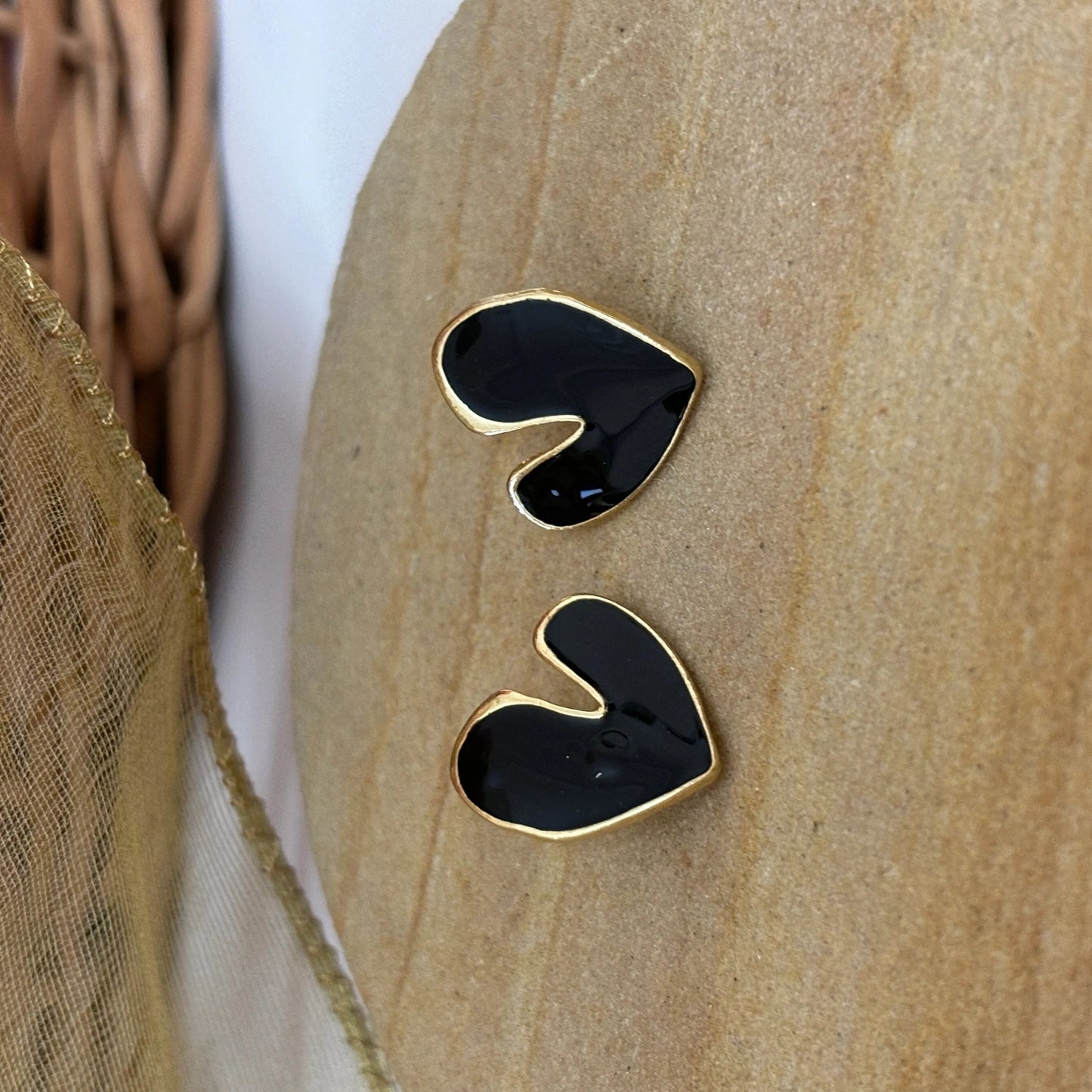 Black Heart Studs