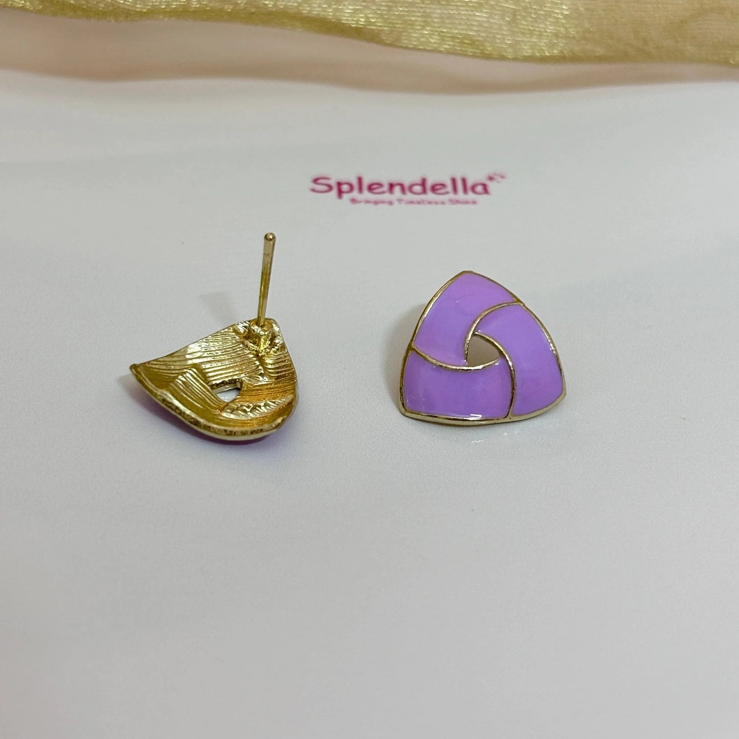 Lavender Triangular Studs