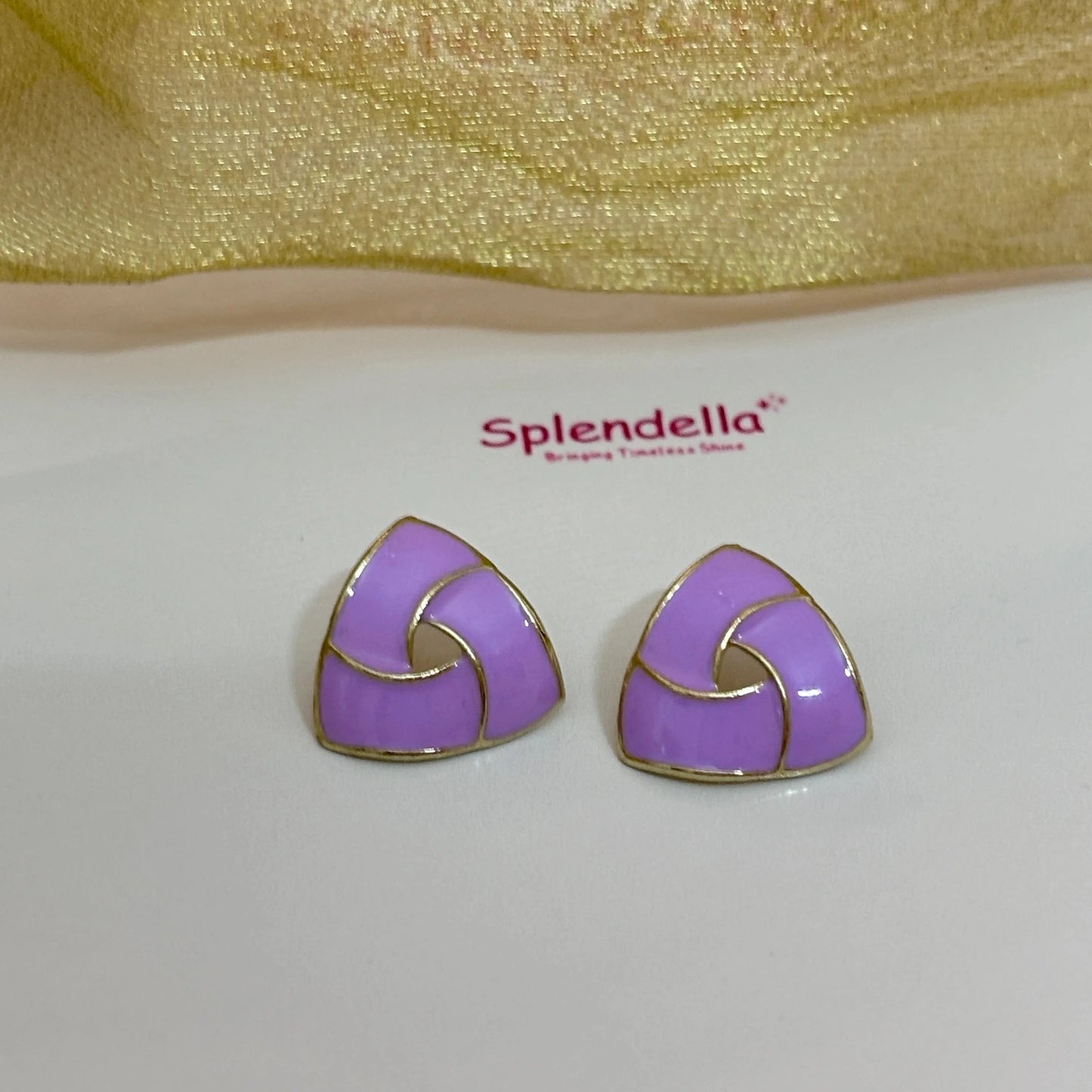 Lavender Triangular Studs