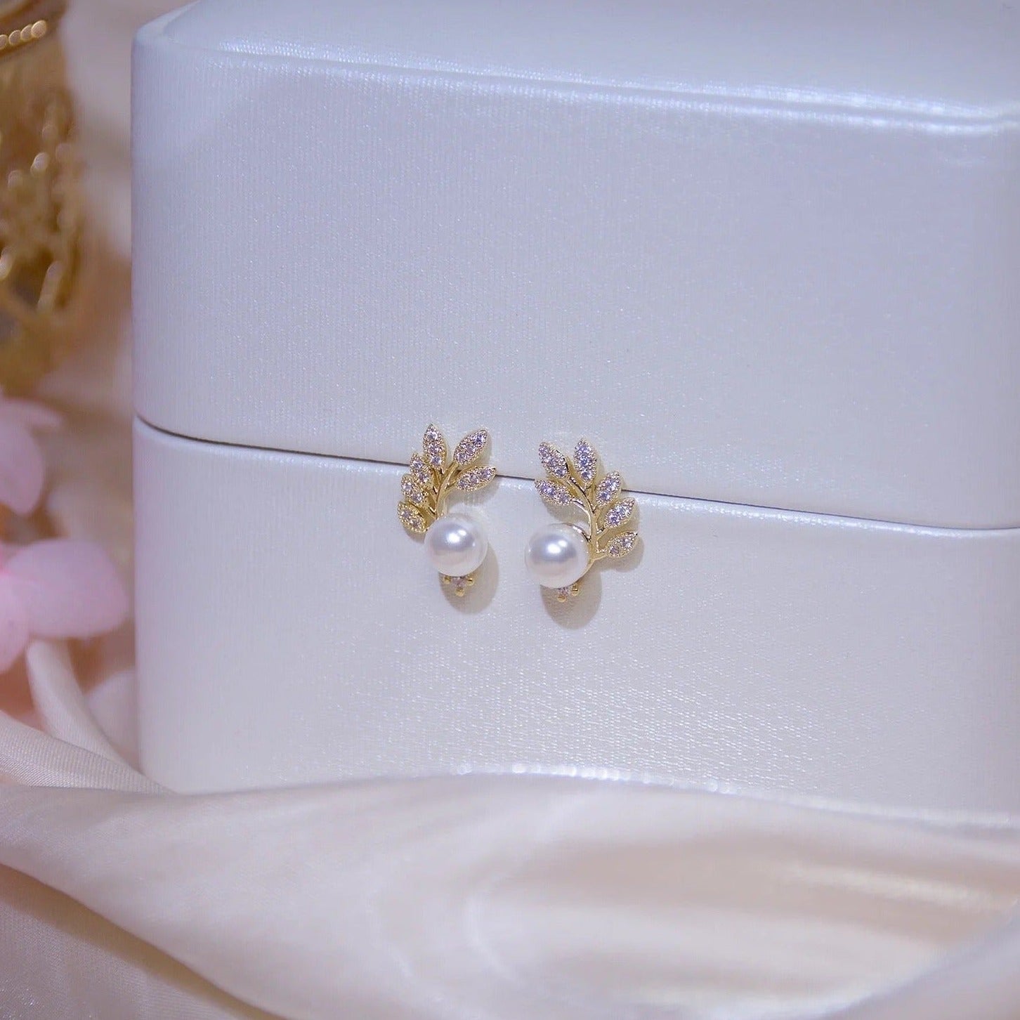 Crystal Leaf Earring