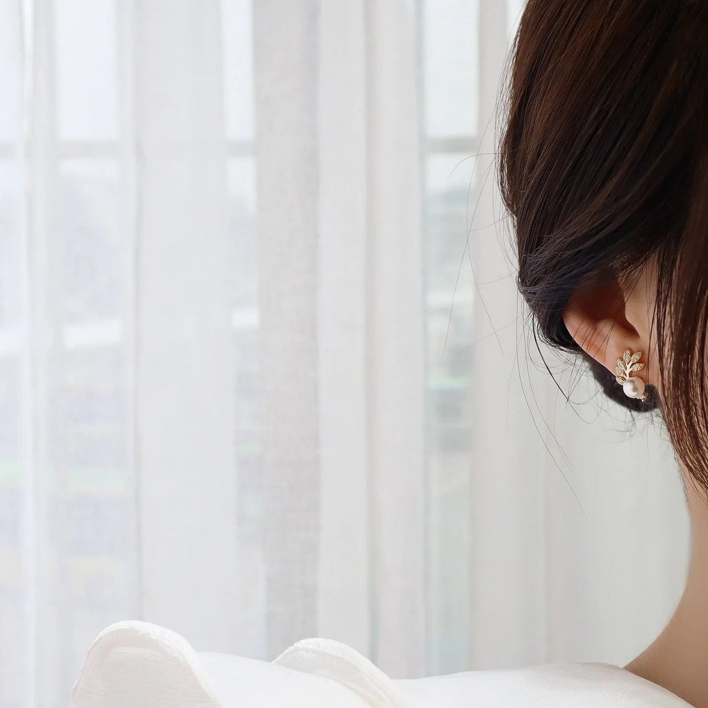 Crystal Leaf Earring