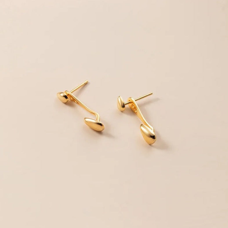 Gold Water Drop Stud