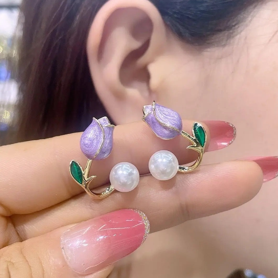 Lavender Tea Pearl Pearl Stud