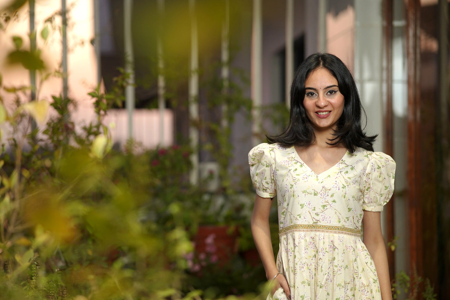 Lush Leaf COTTON Tiered Dress