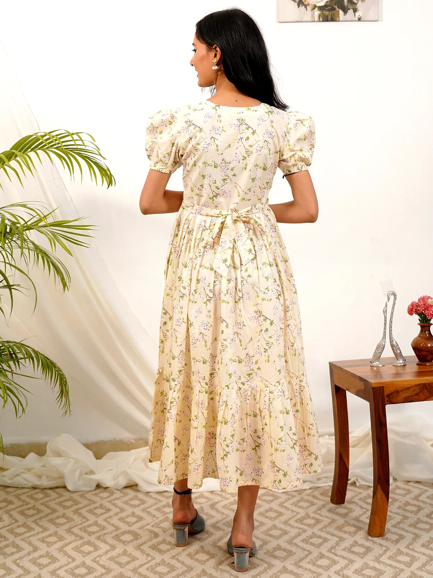 Lush Leaf COTTON Tiered Dress