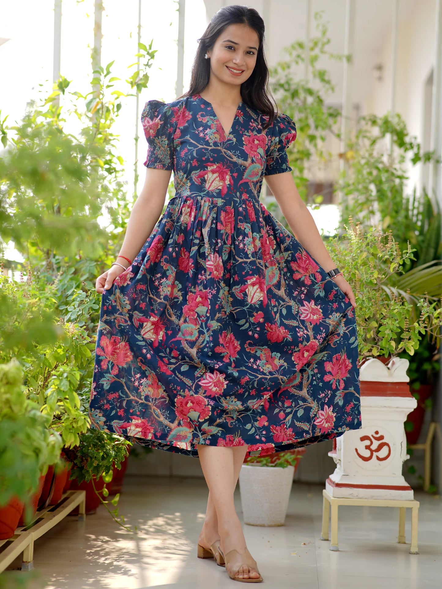 Navy Oasis COTTON Dress