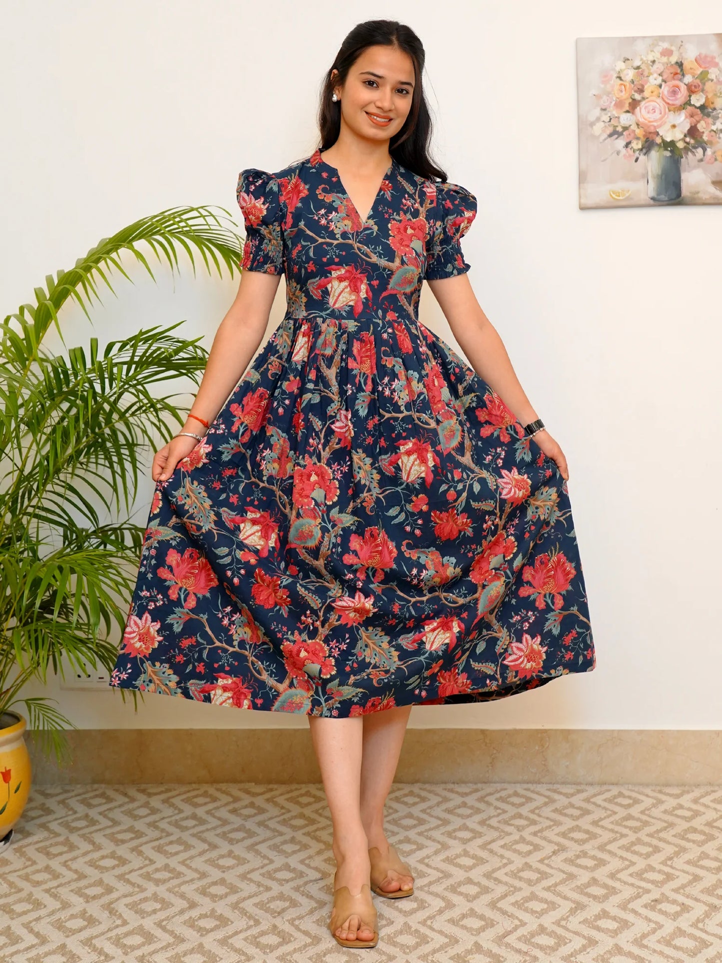 Navy Oasis COTTON Dress